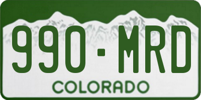 CO license plate 990MRD