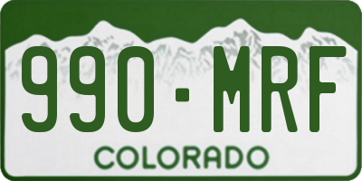 CO license plate 990MRF