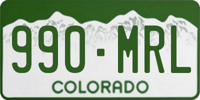 CO license plate 990MRL