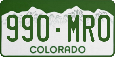 CO license plate 990MRO