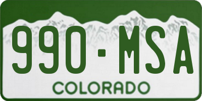 CO license plate 990MSA