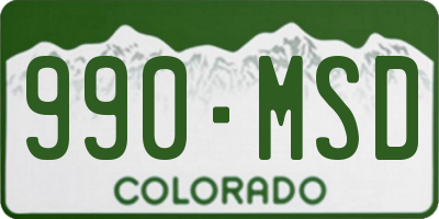 CO license plate 990MSD