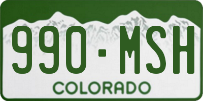CO license plate 990MSH