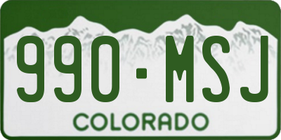 CO license plate 990MSJ