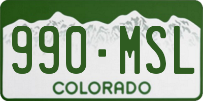CO license plate 990MSL