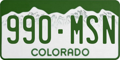 CO license plate 990MSN