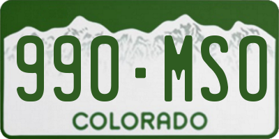 CO license plate 990MSO