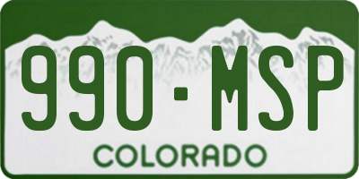 CO license plate 990MSP