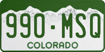 CO license plate 990MSQ