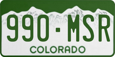 CO license plate 990MSR