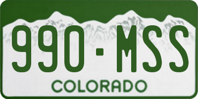CO license plate 990MSS
