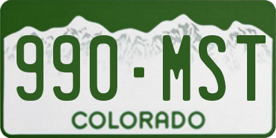 CO license plate 990MST