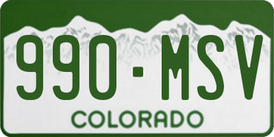 CO license plate 990MSV