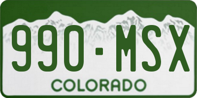 CO license plate 990MSX
