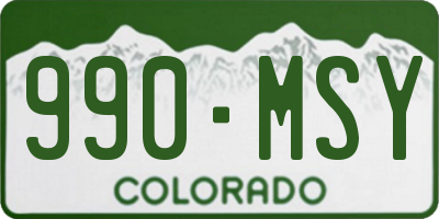 CO license plate 990MSY