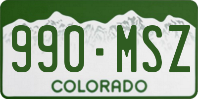 CO license plate 990MSZ