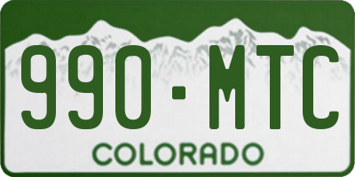 CO license plate 990MTC