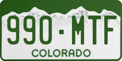 CO license plate 990MTF