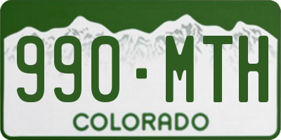 CO license plate 990MTH