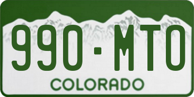 CO license plate 990MTO