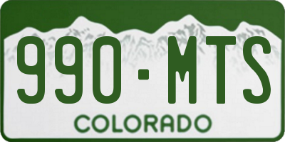 CO license plate 990MTS