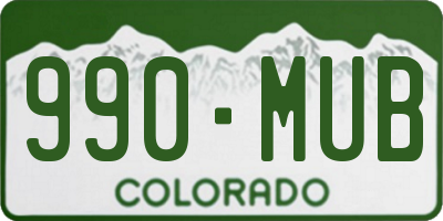 CO license plate 990MUB