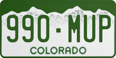 CO license plate 990MUP