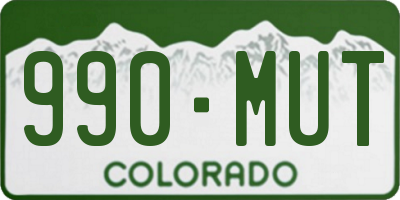 CO license plate 990MUT