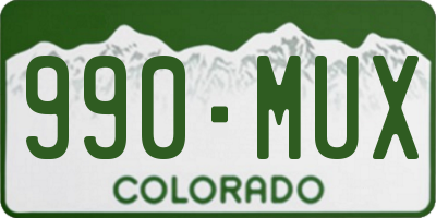 CO license plate 990MUX