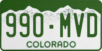 CO license plate 990MVD