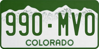 CO license plate 990MVO