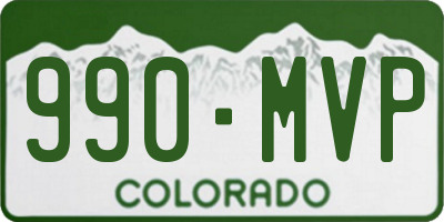 CO license plate 990MVP