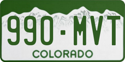 CO license plate 990MVT