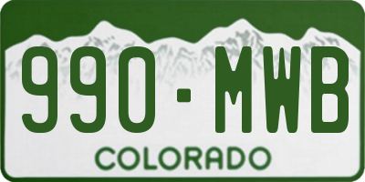 CO license plate 990MWB