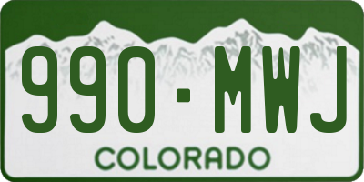 CO license plate 990MWJ
