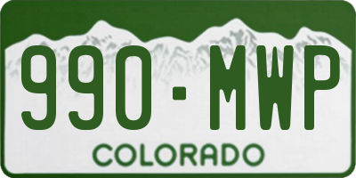 CO license plate 990MWP