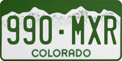 CO license plate 990MXR