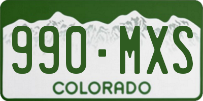 CO license plate 990MXS