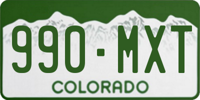 CO license plate 990MXT