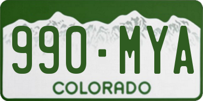 CO license plate 990MYA
