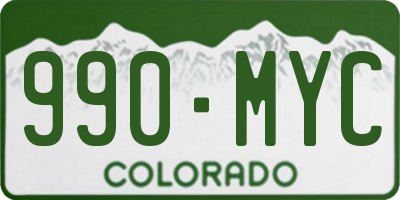 CO license plate 990MYC