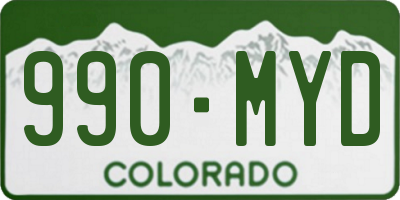 CO license plate 990MYD