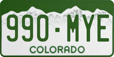 CO license plate 990MYE
