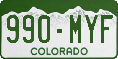 CO license plate 990MYF