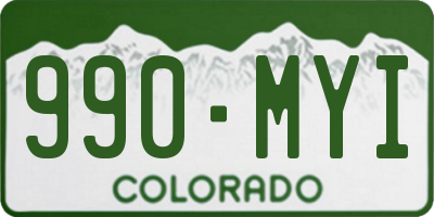 CO license plate 990MYI