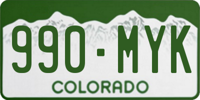 CO license plate 990MYK