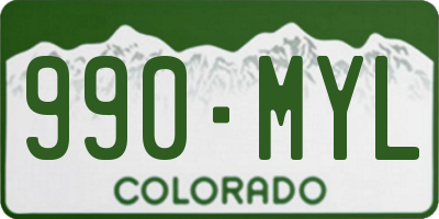 CO license plate 990MYL