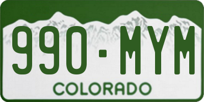 CO license plate 990MYM