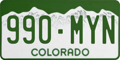 CO license plate 990MYN