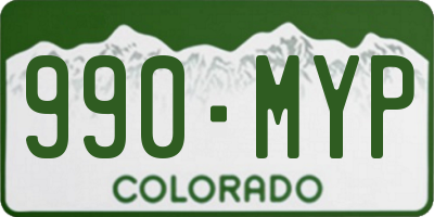 CO license plate 990MYP